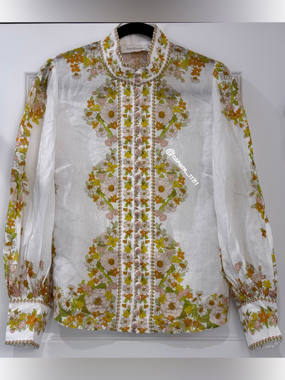 Zimmermann Super Eight Meadow Pink Shirt - Picture 5 of 10
